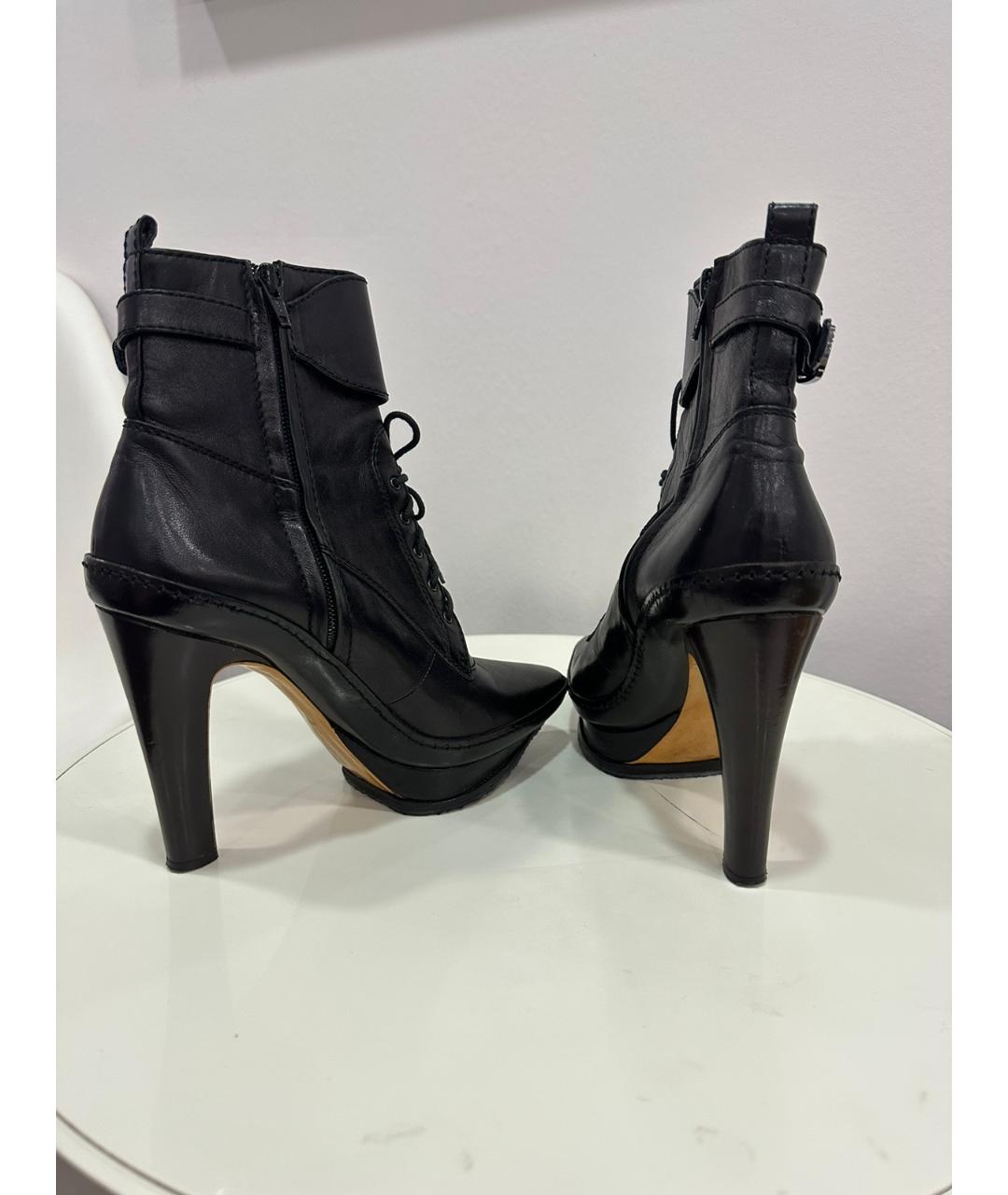 CELINE Черные кожаные ботильоны, фото 4
