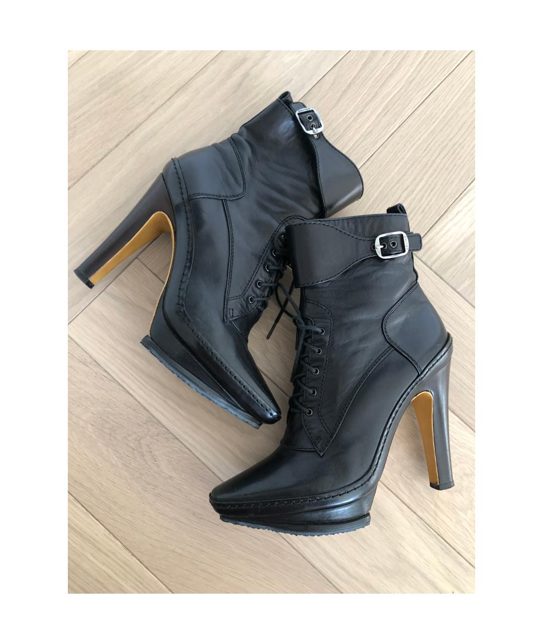 CELINE Черные кожаные ботильоны, фото 8