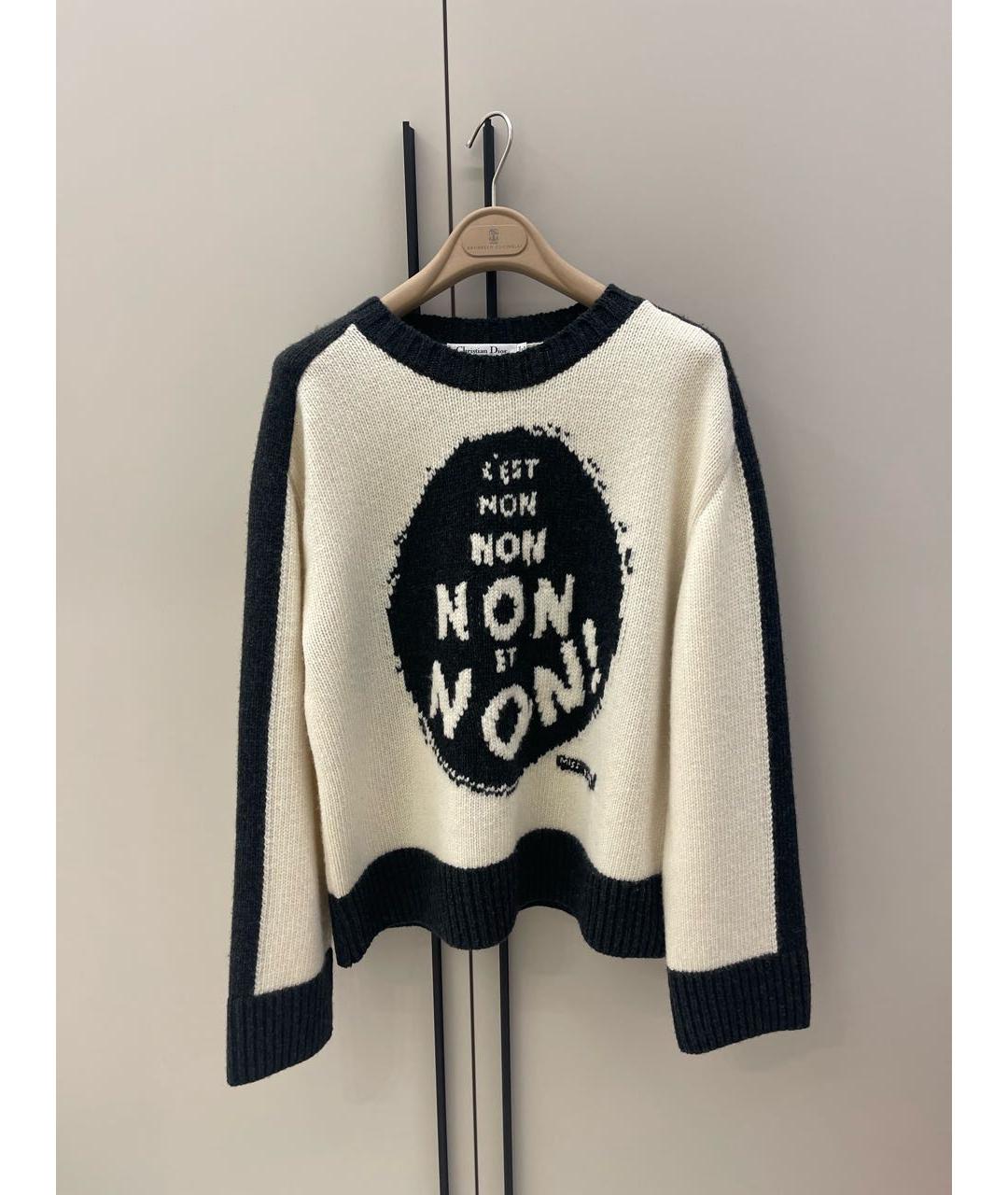CHRISTIAN DIOR Бежевый шерстяной джемпер / свитер, фото 6