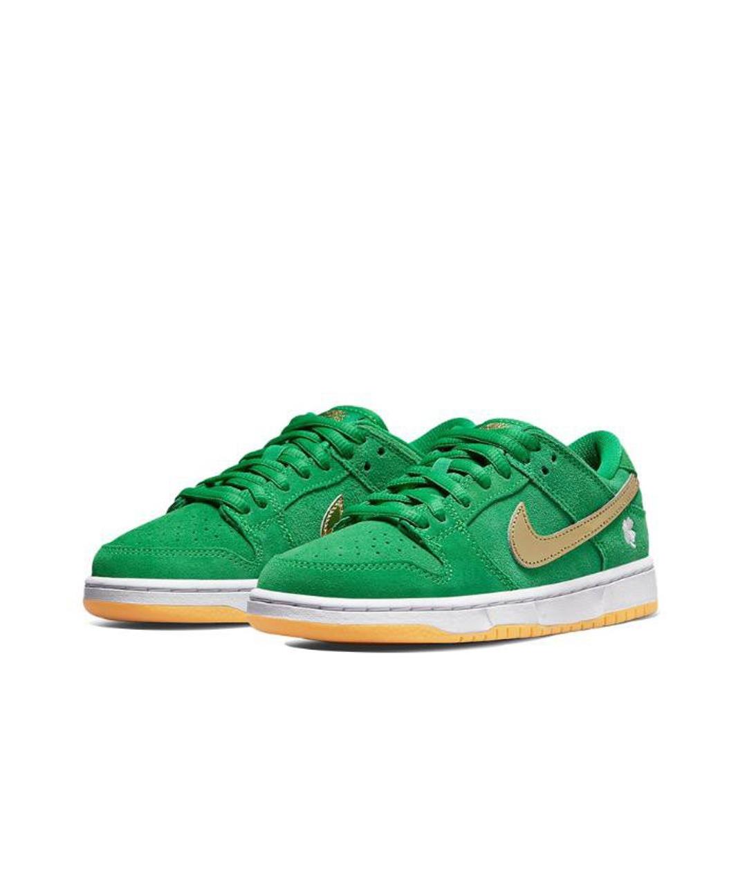 NIKE Зеленые замшевые низкие кроссовки / кеды, фото 2