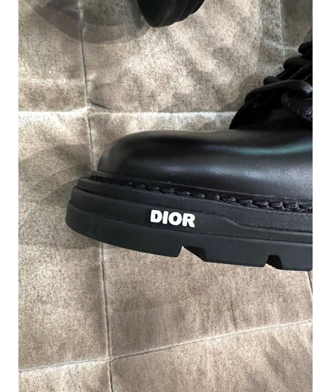 CHRISTIAN DIOR Черные кожаные высокие ботинки, фото 3
