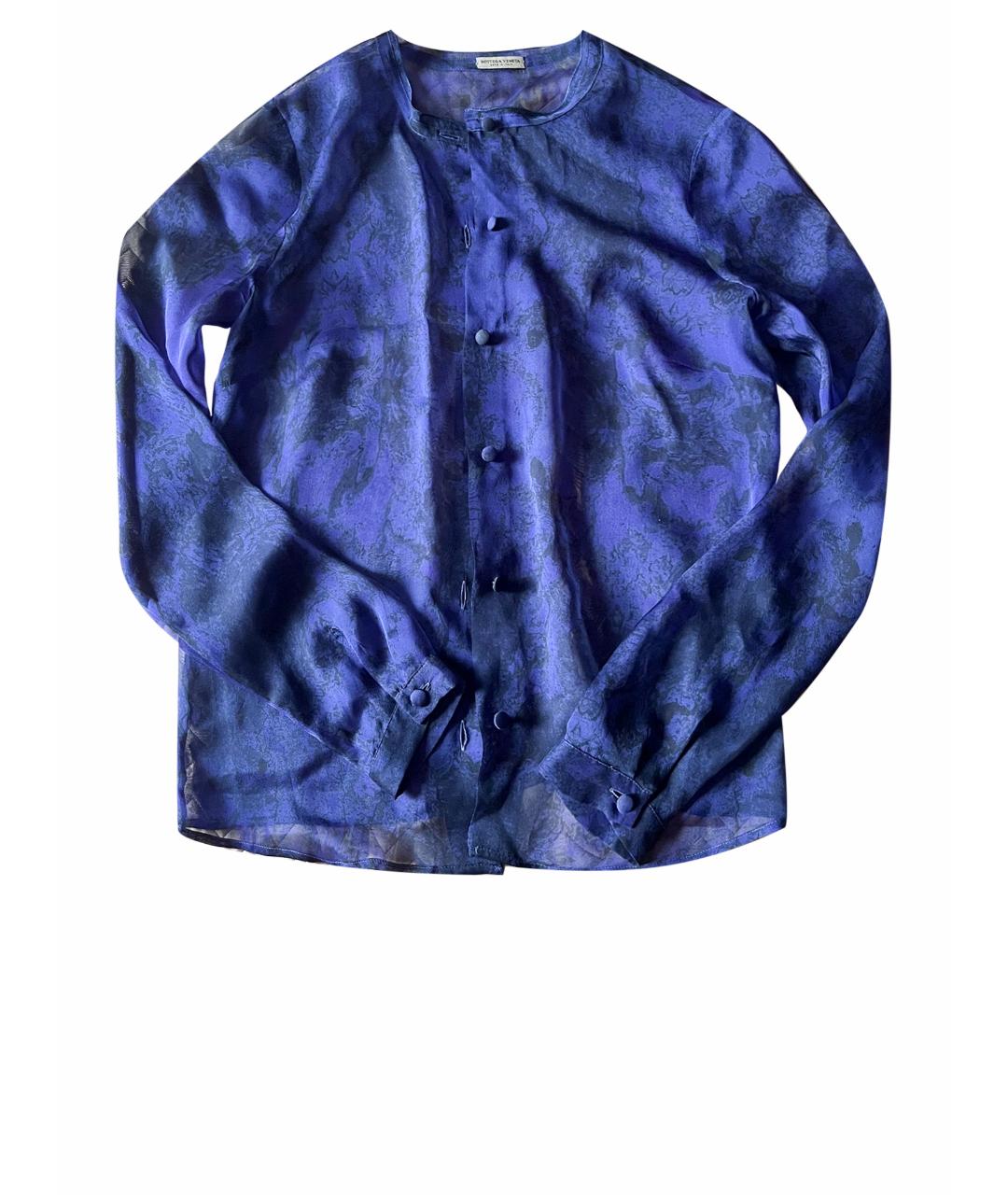 BOTTEGA VENETA Темно-синяя шелковая блузы, фото 1
