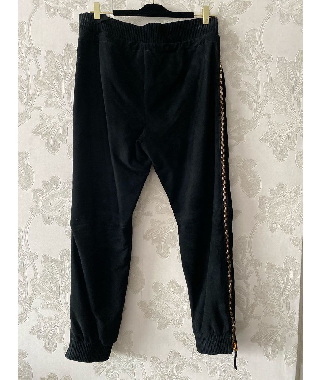 GIUSEPPE ZANOTTI DESIGN Черные замшевые прямые брюки, фото 2