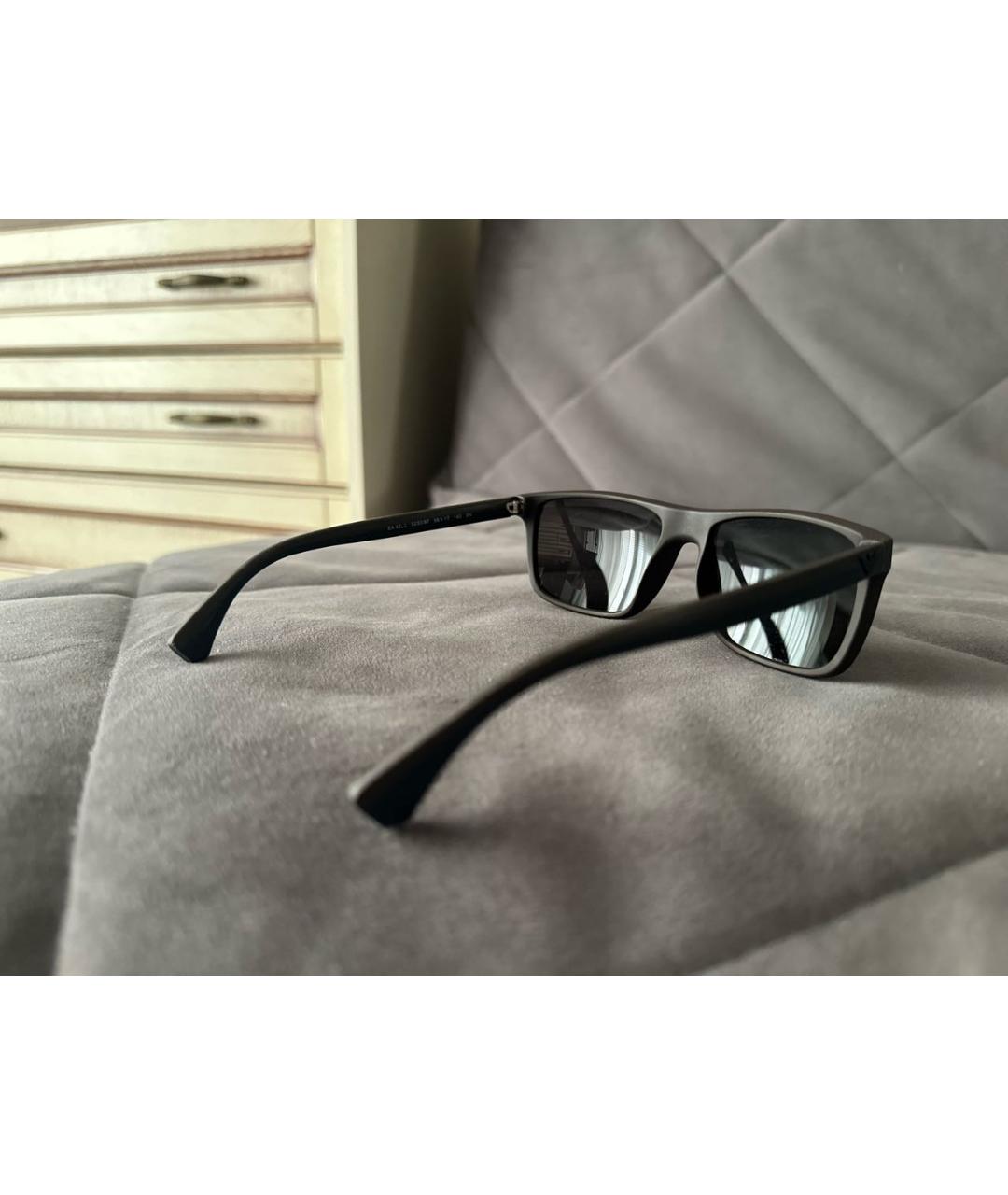 EMPORIO ARMANI Черные пластиковые солнцезащитные очки, фото 6