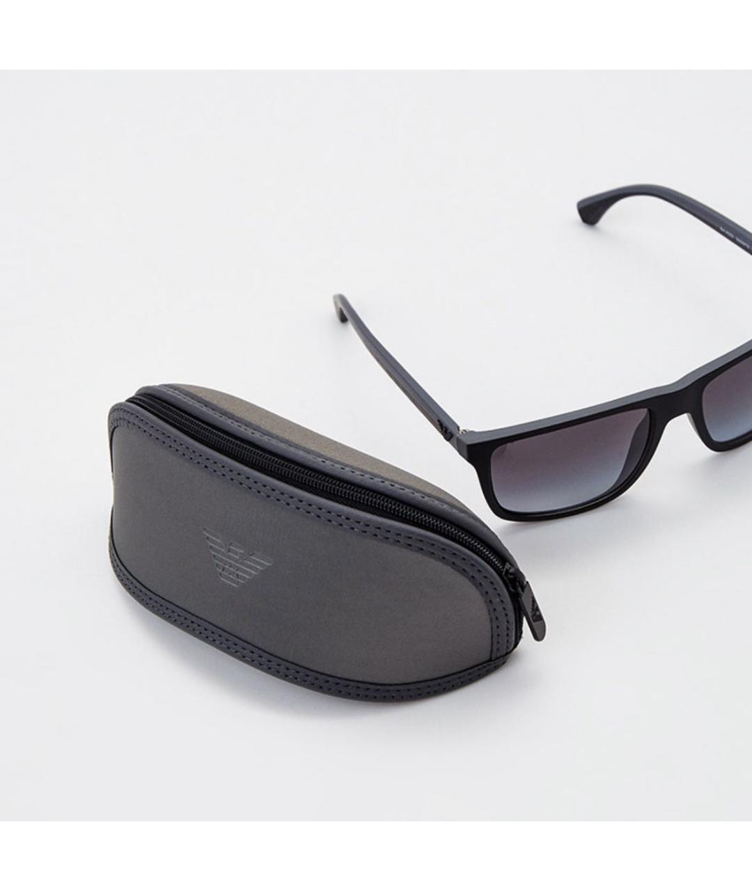 EMPORIO ARMANI Черные пластиковые солнцезащитные очки, фото 4