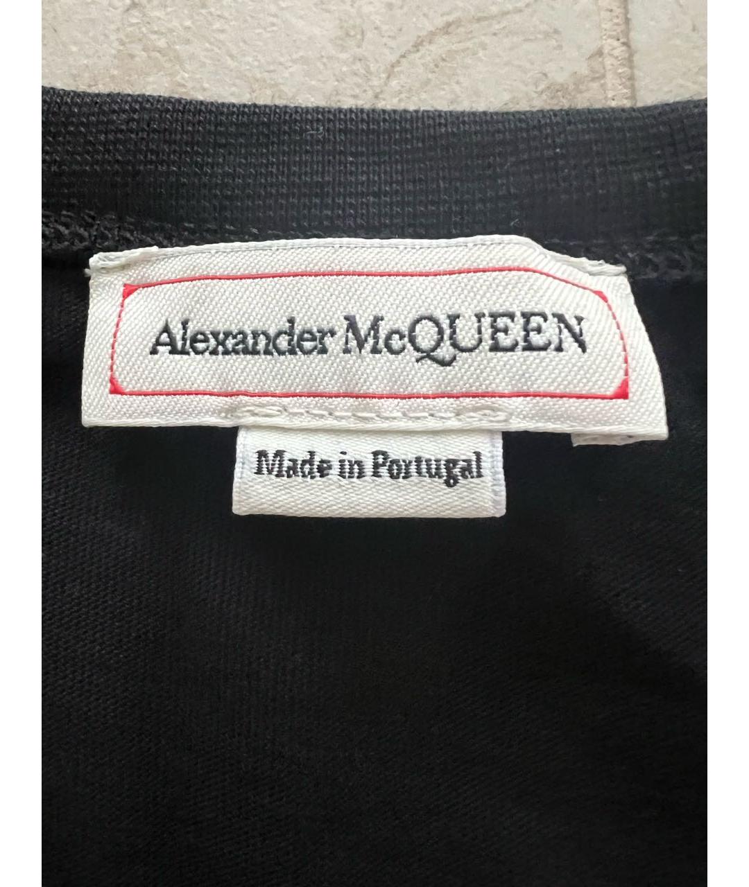 ALEXANDER MCQUEEN Черная хлопковая футболка, фото 3
