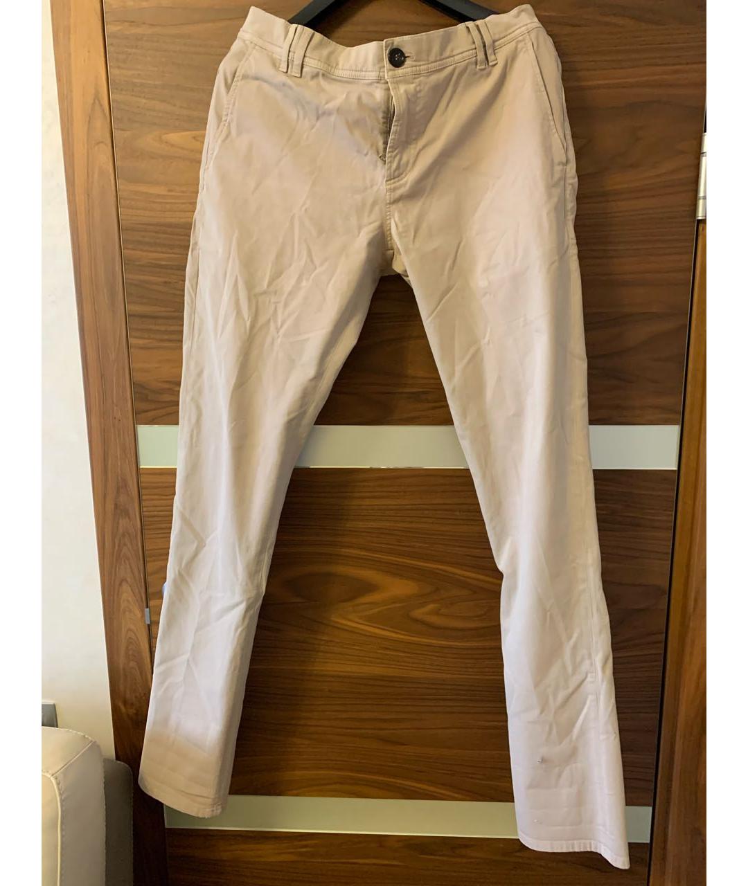 BRUNELLO CUCINELLI Бежевые хлопковые повседневные брюки, фото 8