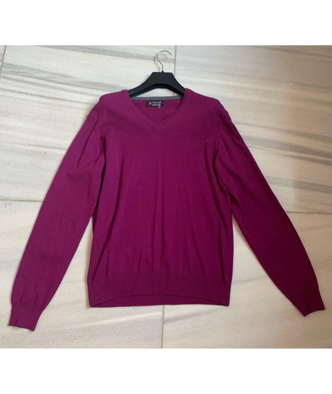 HACKETT Фиолетовый шерстяной джемпер / свитер, фото 4