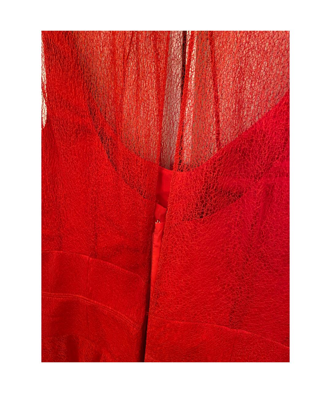 CARVEN Красное полиэстеровое коктейльное платье, фото 3