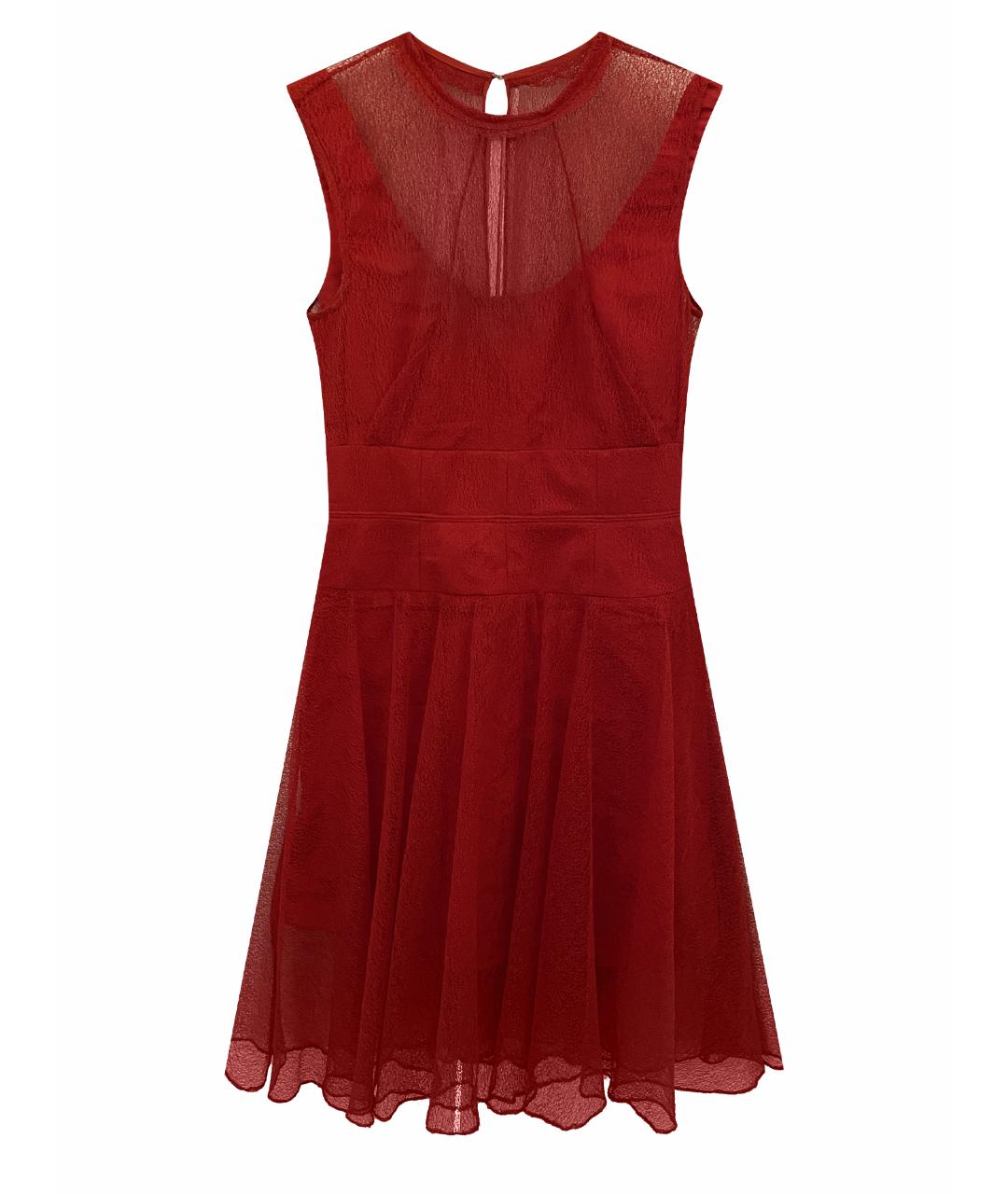 CARVEN Красное полиэстеровое коктейльное платье, фото 1