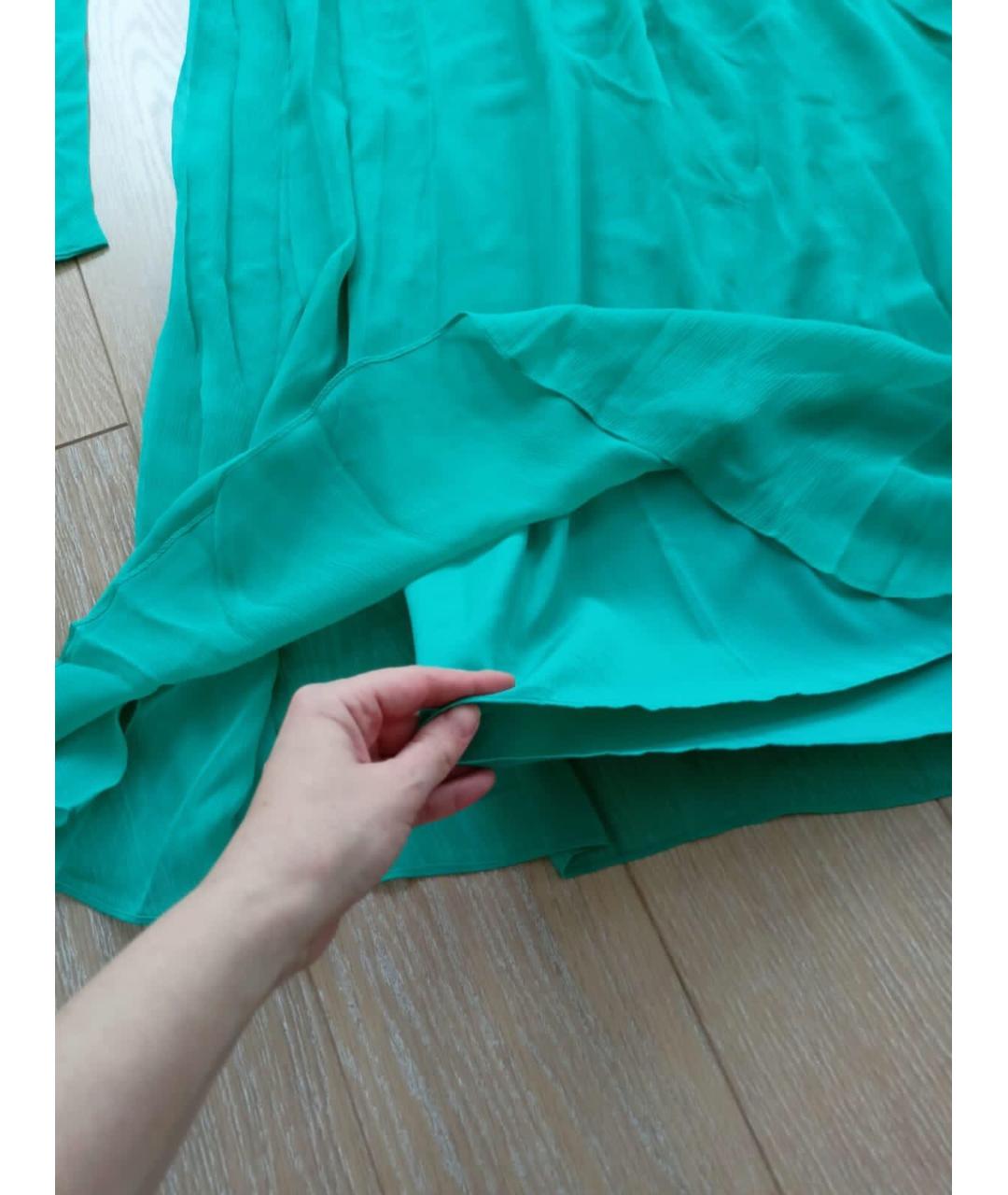 BCBG MAXAZRIA Зеленые шелковое платье, фото 4