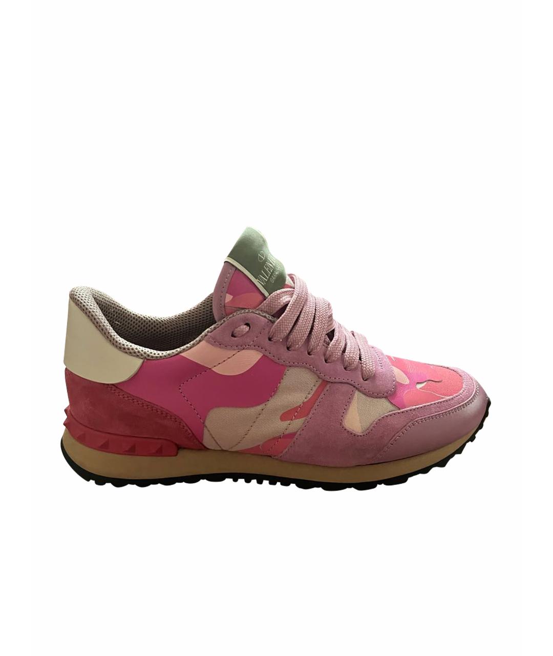 VALENTINO Розовые замшевые кроссовки, фото 1