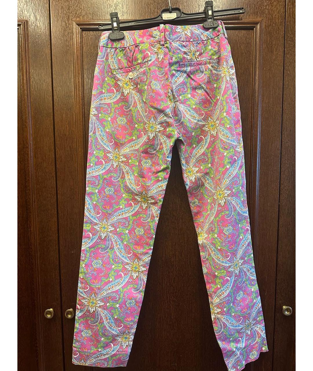 RALPH LAUREN Розовые хлопковые прямые брюки, фото 4