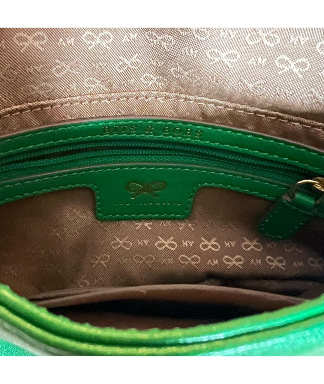 ANYA HINDMARCH Зеленая кожаная сумка через плечо, фото 5