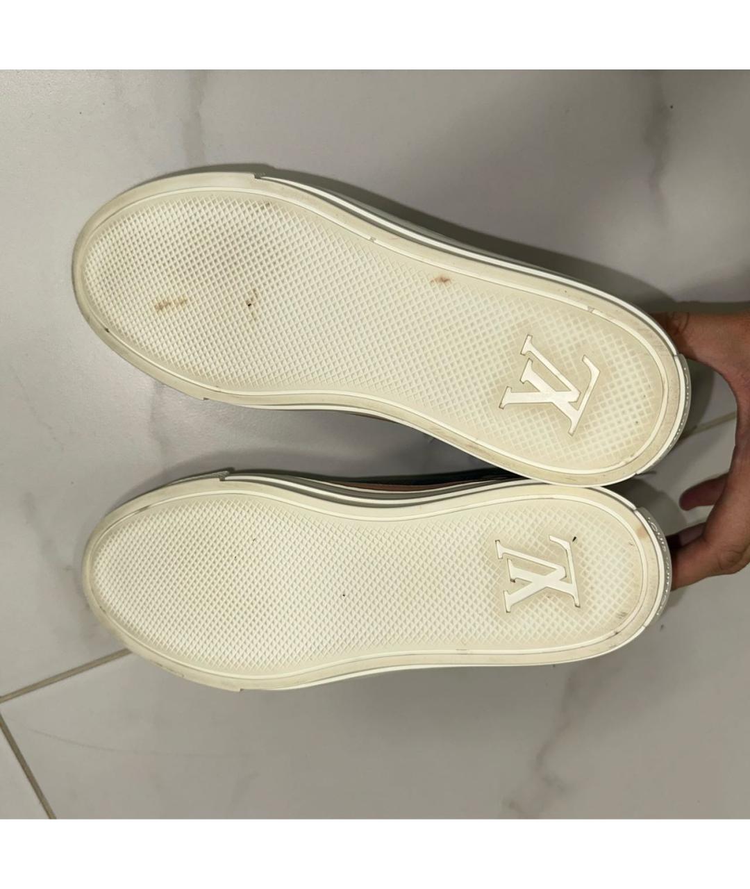 LOUIS VUITTON Коричневые кожаные кеды, фото 5