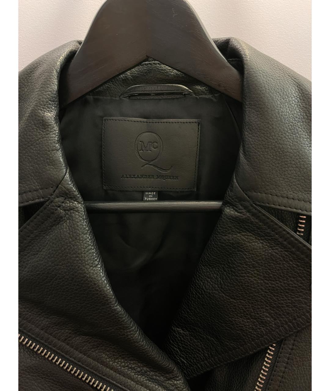 MCQ ALEXANDER MCQUEEN Черная кожаная куртка, фото 3