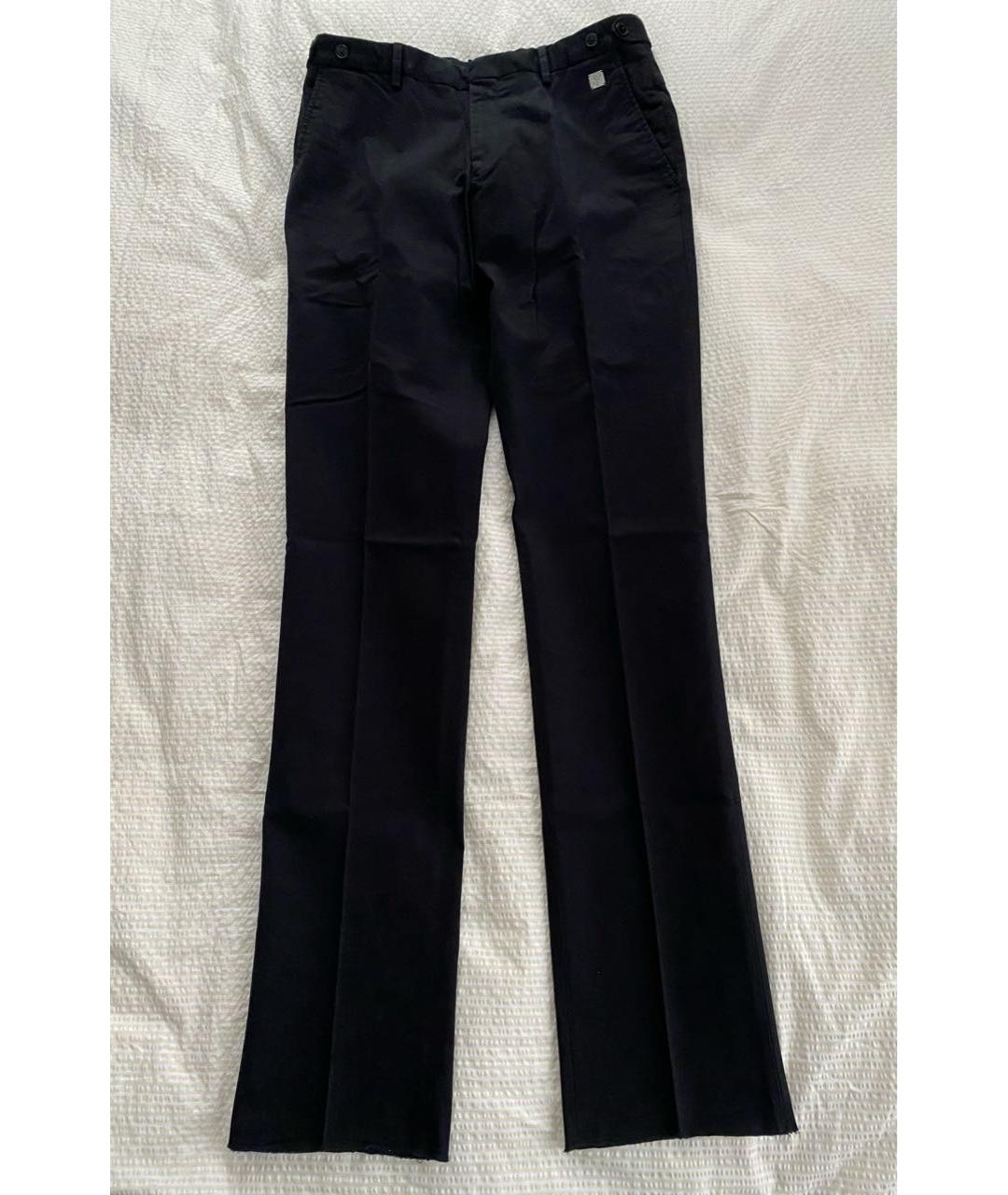 VERSACE COLLECTION Черные хлопко-эластановые брюки чинос, фото 5