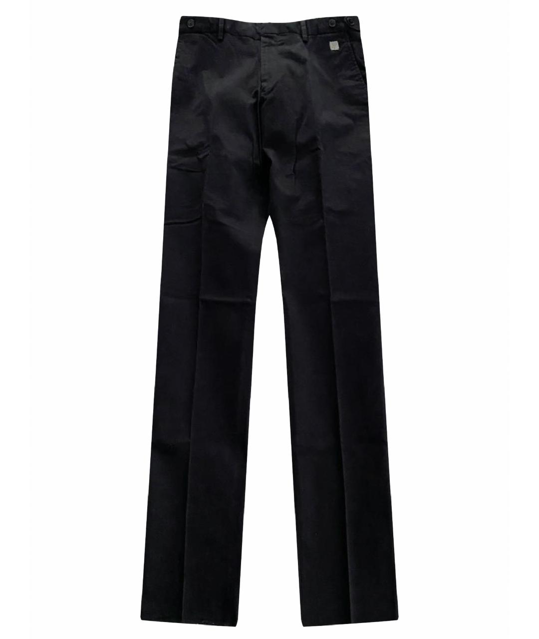 VERSACE COLLECTION Черные хлопко-эластановые брюки чинос, фото 1