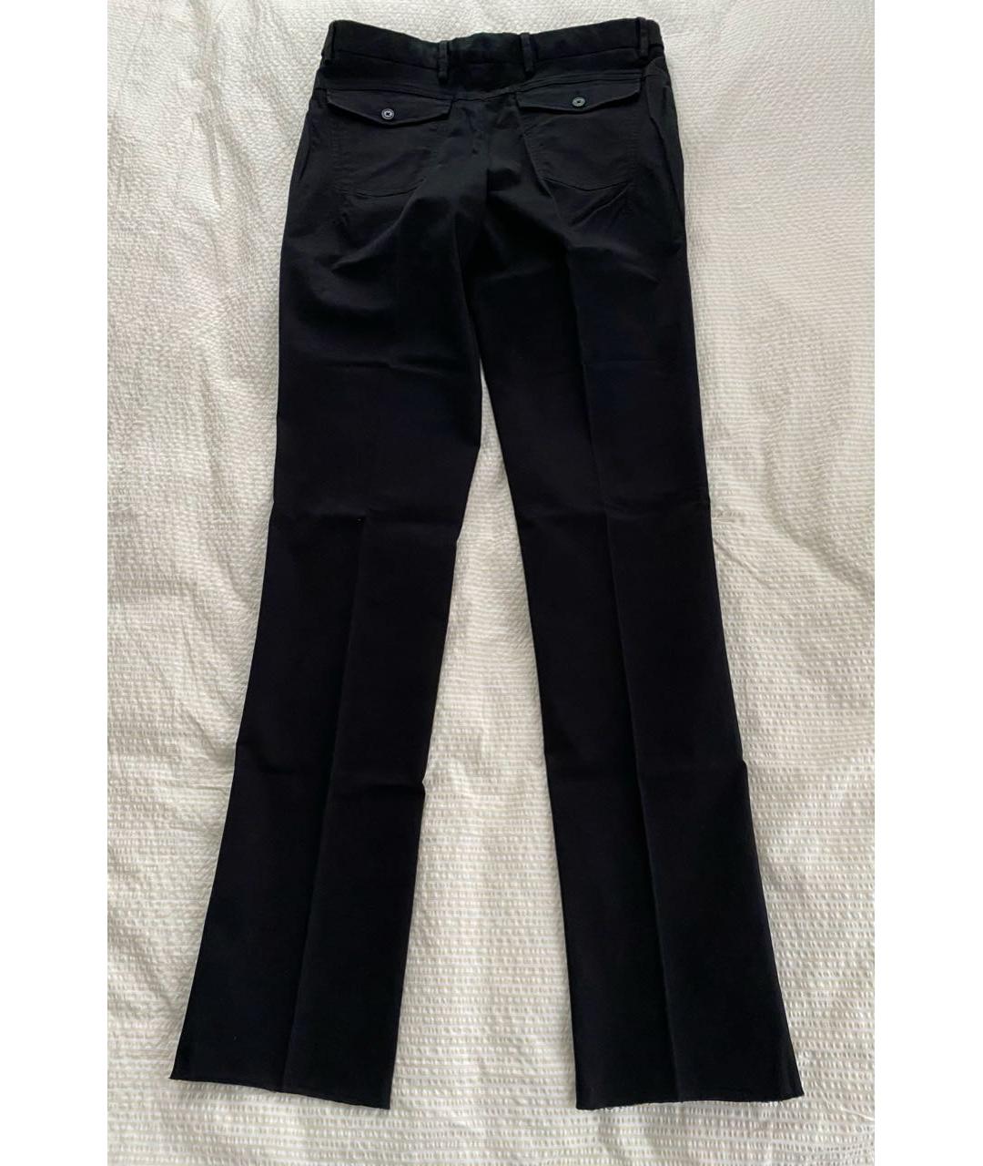 VERSACE COLLECTION Черные хлопко-эластановые брюки чинос, фото 4