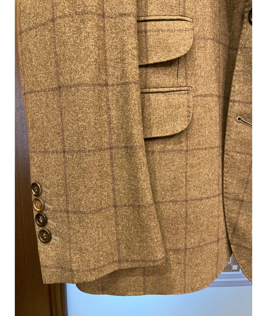 BRUNELLO CUCINELLI Коричневый шерстяной пиджак, фото 3