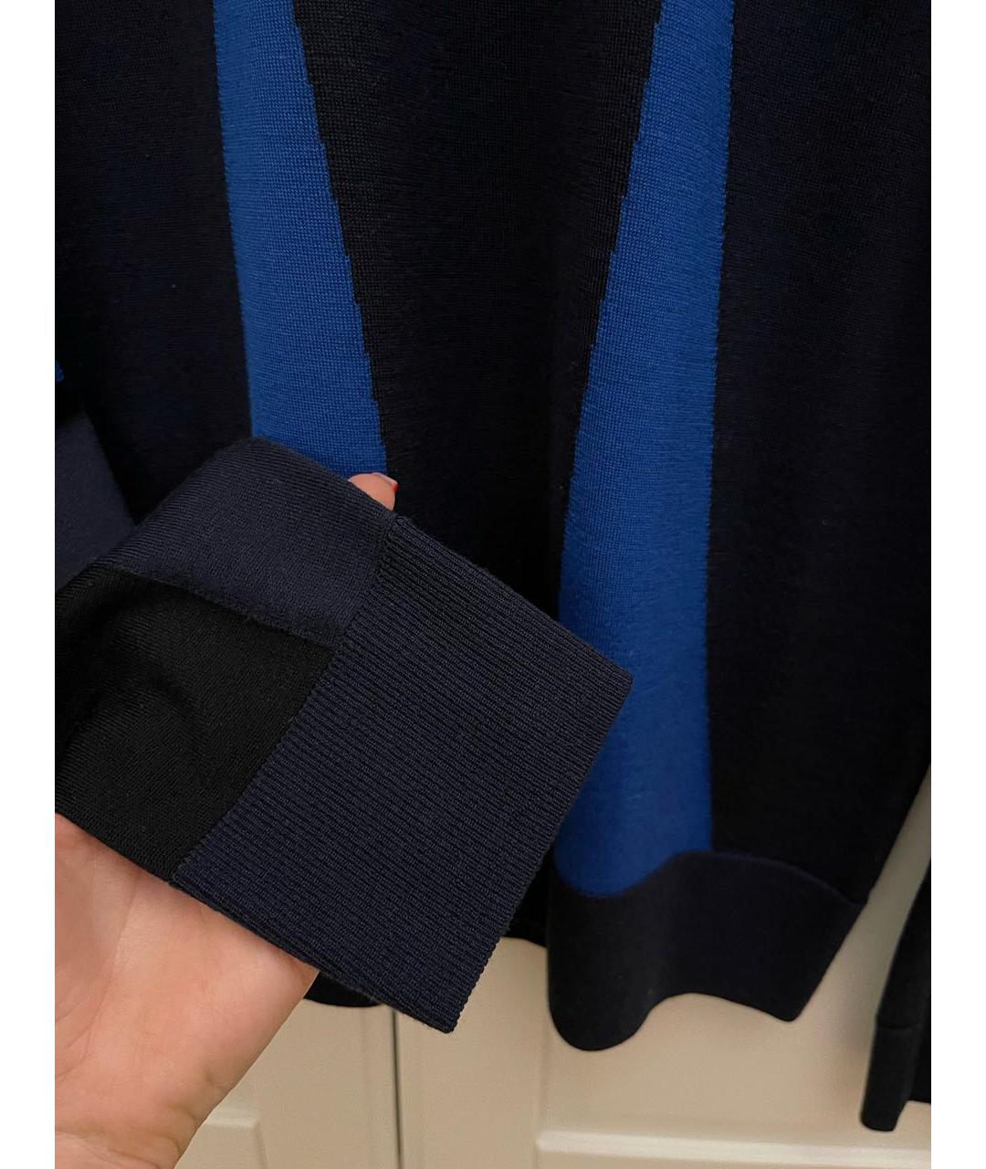 NEIL BARRETT Темно-синий шерстяной джемпер / свитер, фото 3