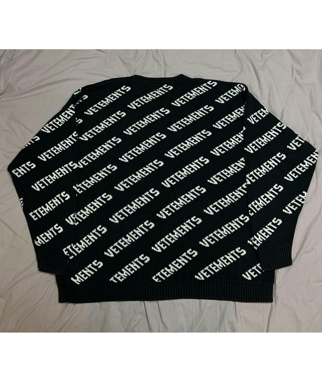 VETEMENTS Черный хлопковый джемпер / свитер, фото 3