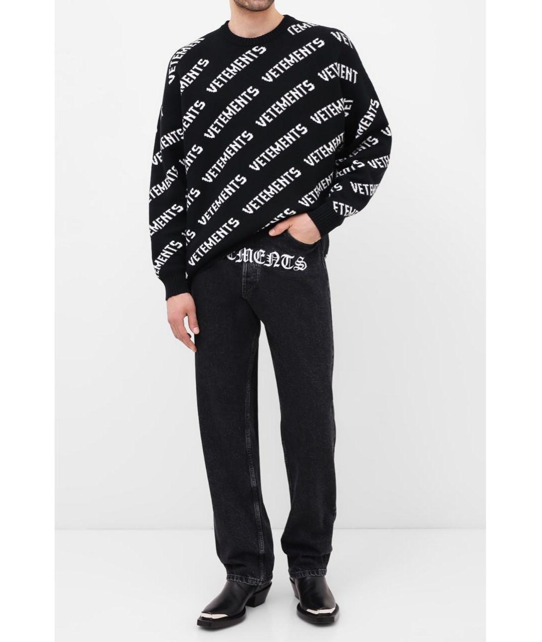VETEMENTS Черный хлопковый джемпер / свитер, фото 5