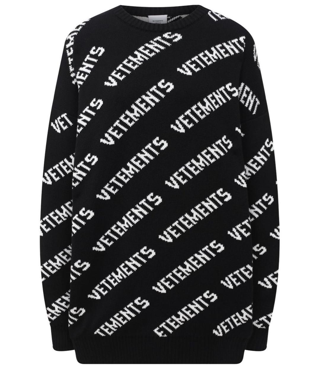 VETEMENTS Черный хлопковый джемпер / свитер, фото 1