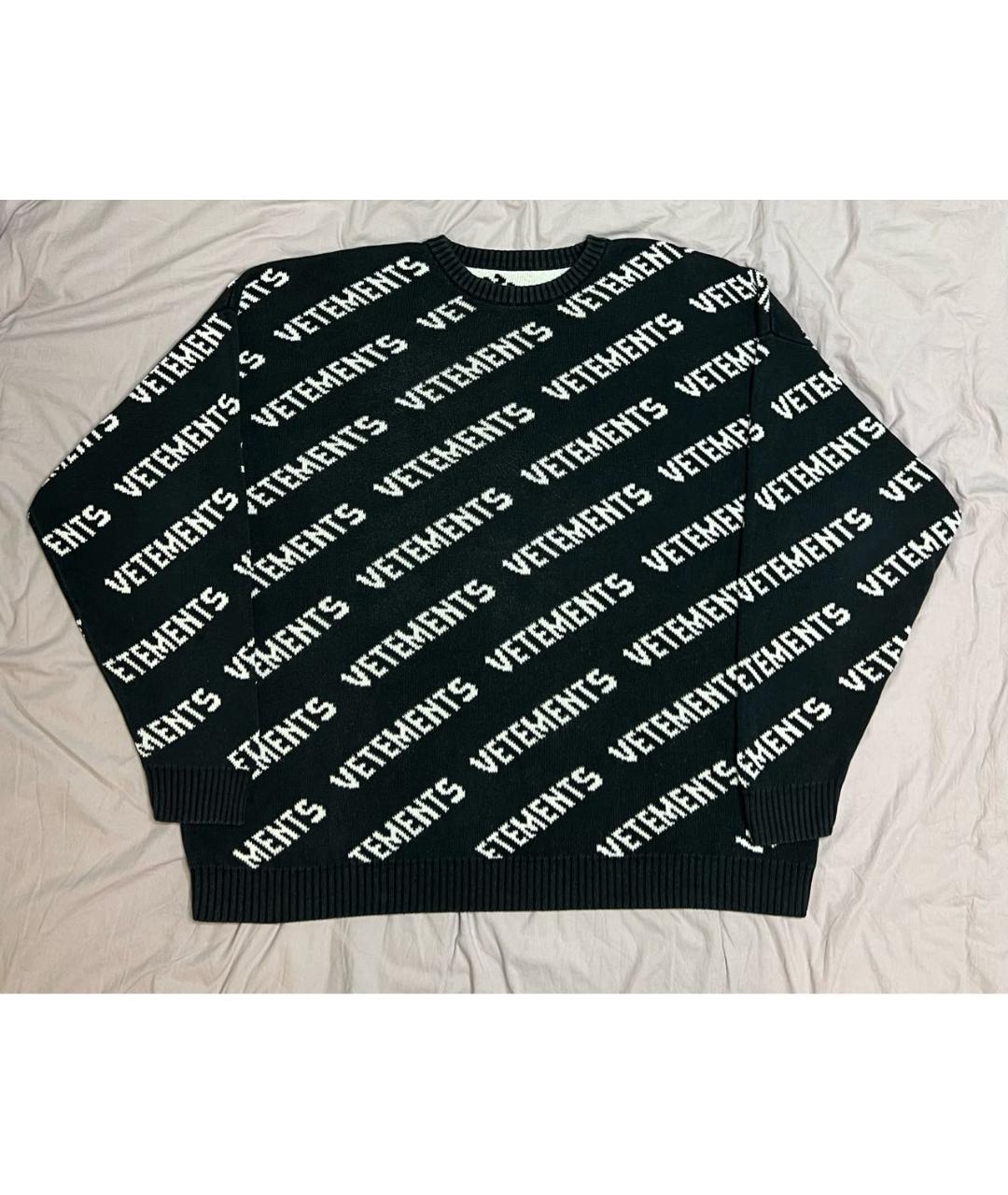 VETEMENTS Черный хлопковый джемпер / свитер, фото 2