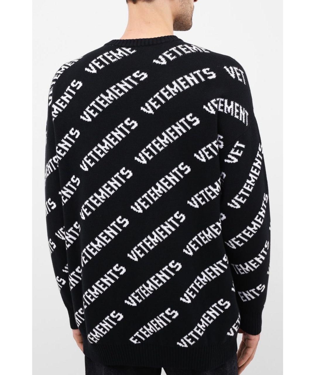 VETEMENTS Черный хлопковый джемпер / свитер, фото 7