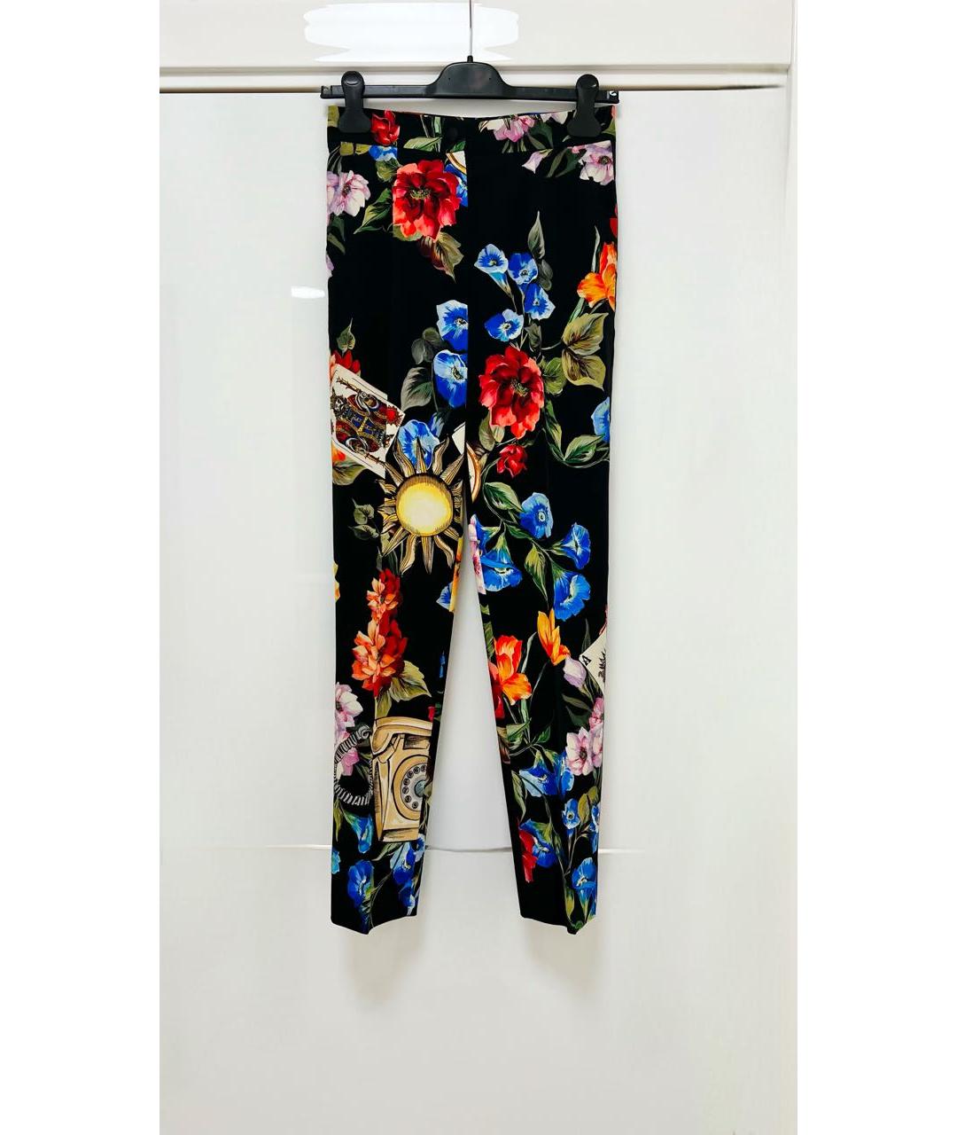 DOLCE&GABBANA Мульти шерстяные прямые брюки, фото 5