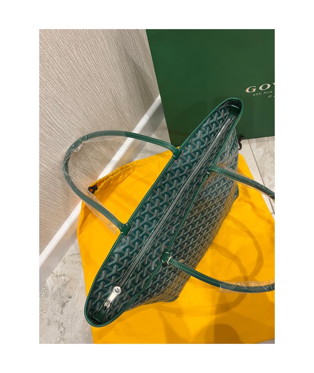 GOYARD Зеленая сумка тоут, фото 7