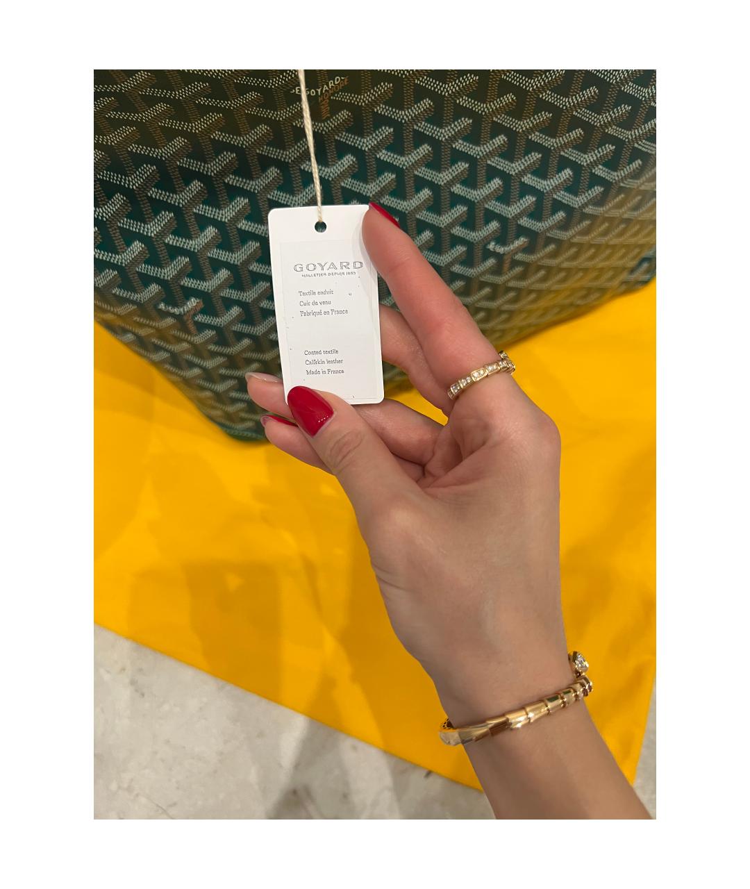 GOYARD Зеленая сумка тоут, фото 9