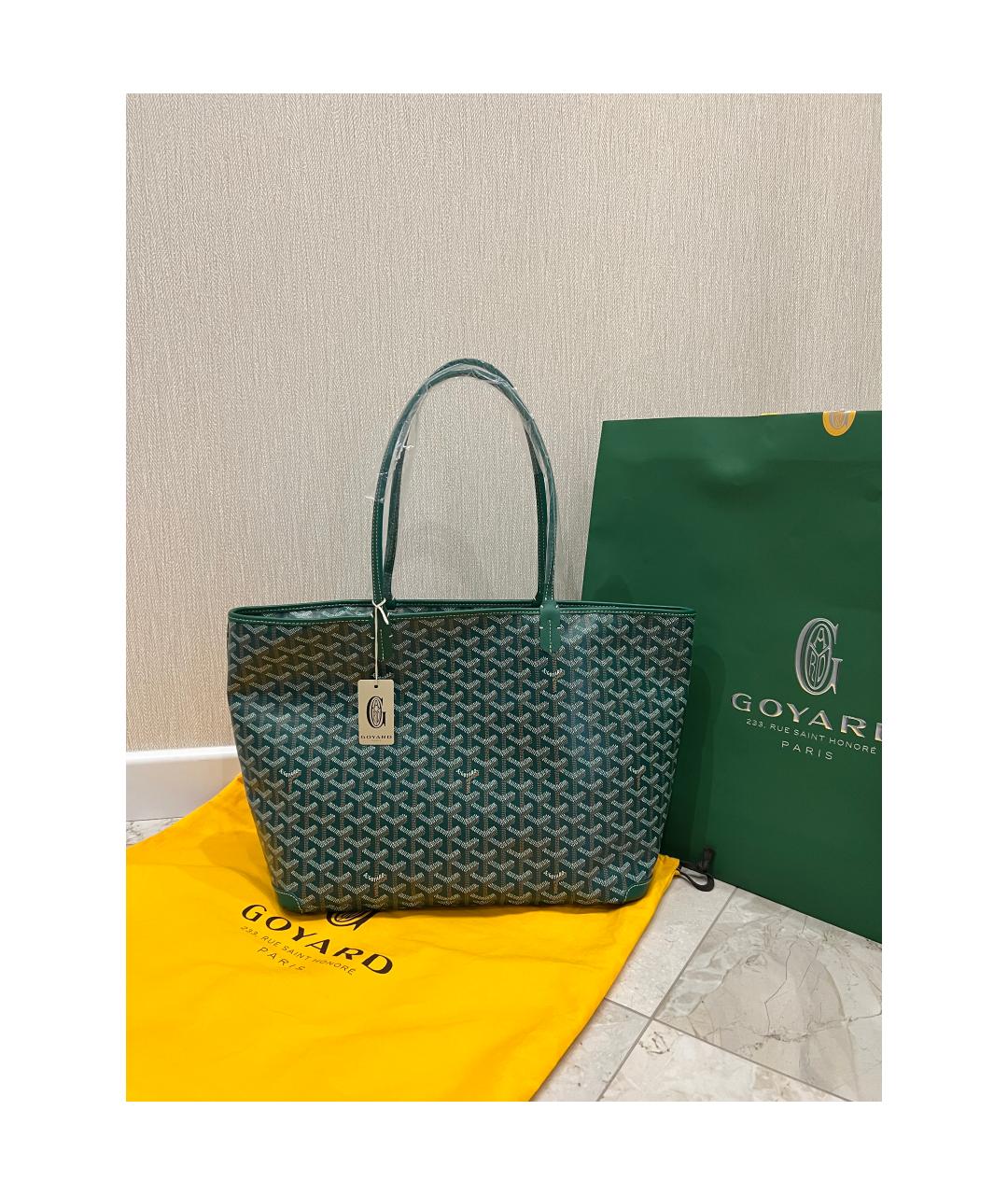GOYARD Зеленая сумка тоут, фото 2