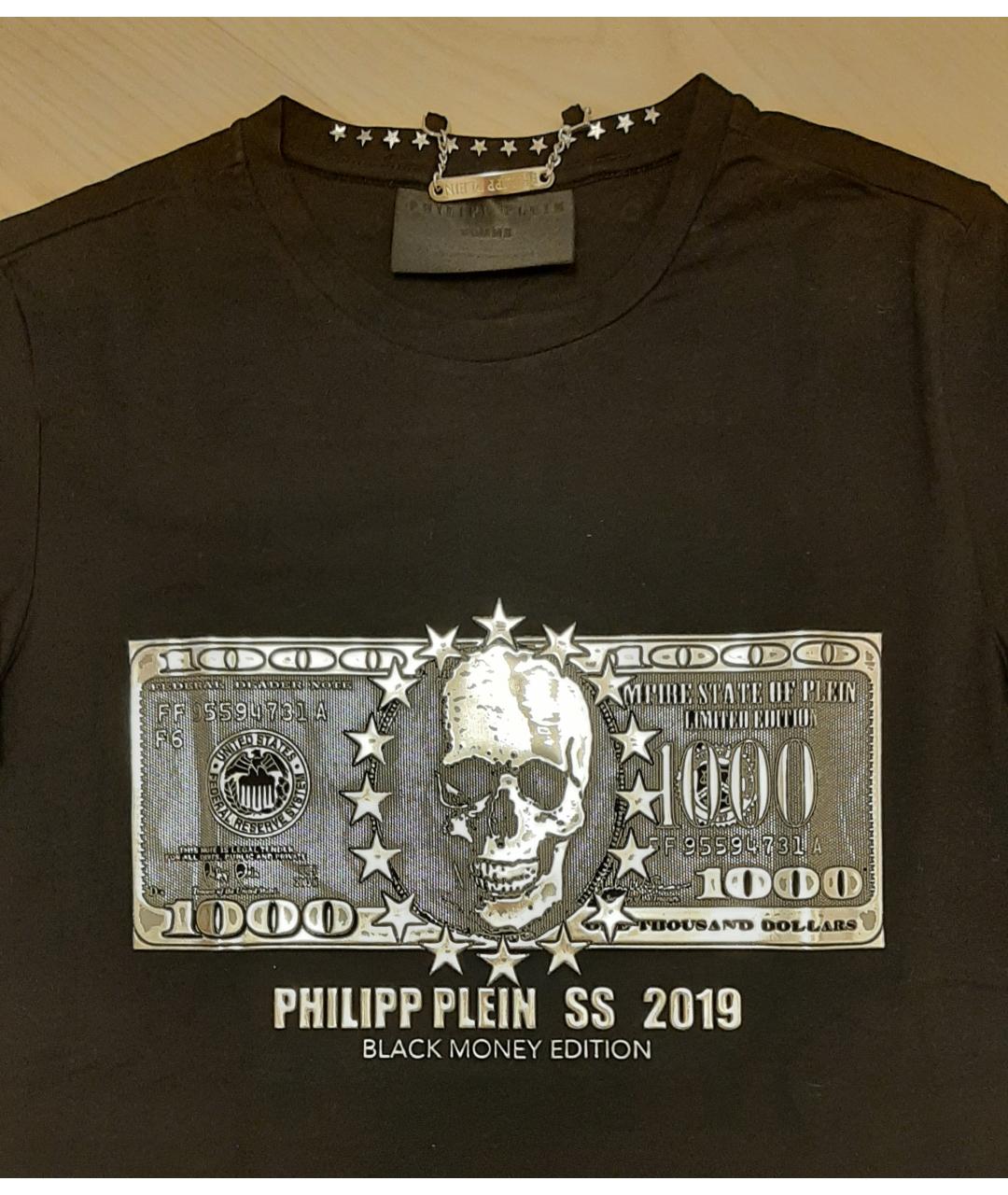 PHILIPP PLEIN Черная хлопковая футболка, фото 5