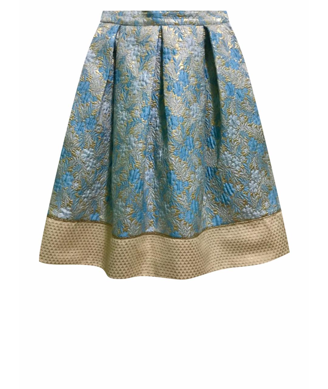 PRADA Голубая шелковая юбка мини, фото 1