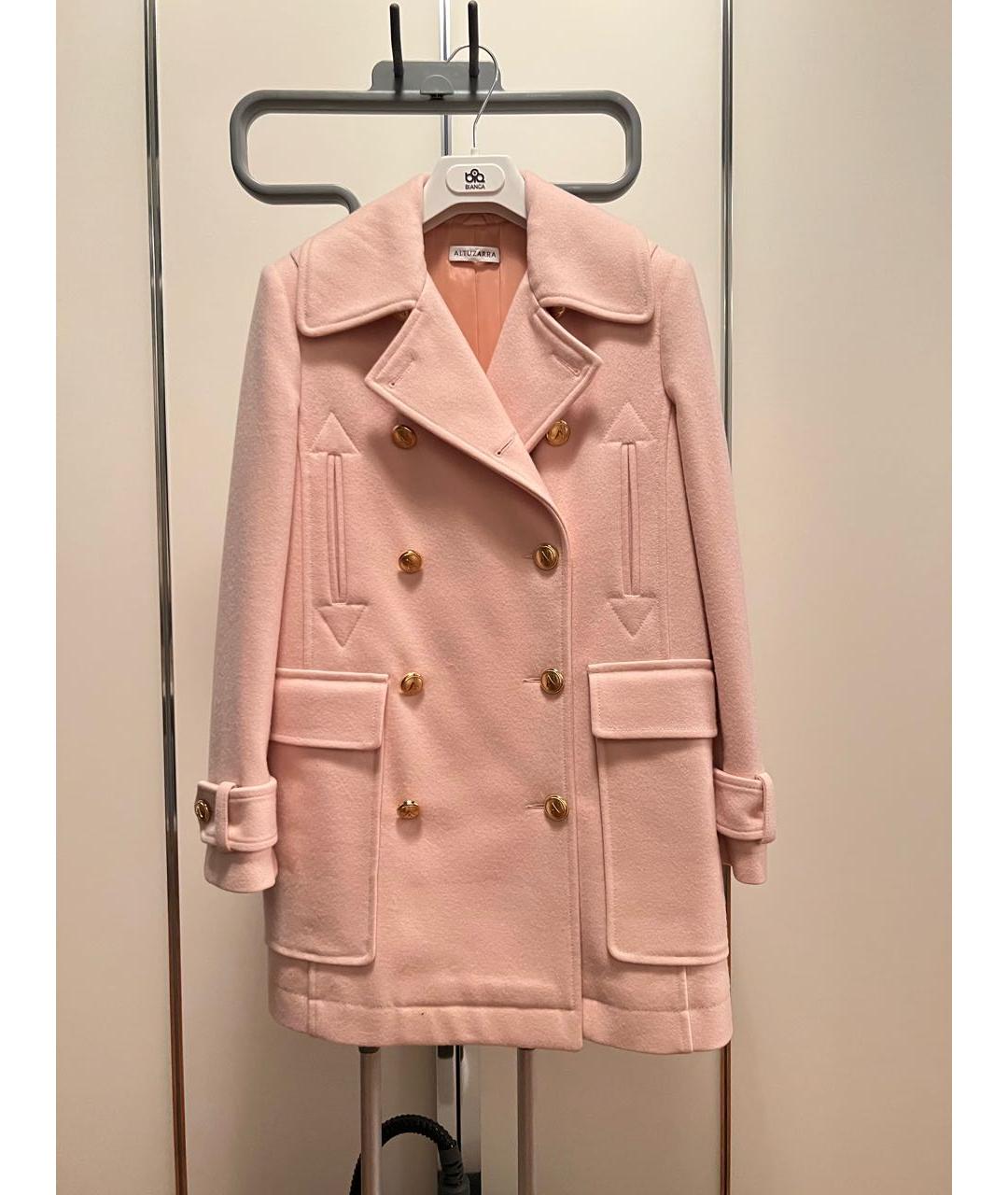 ALTUZARRA Розовое шерстяное пальто, фото 6