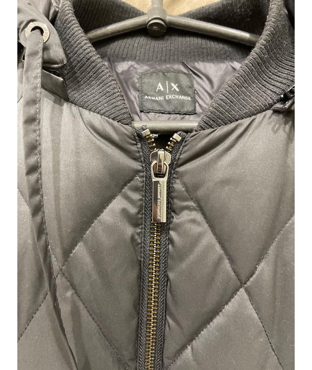 ARMANI EXCHANGE Антрацитовый полиэстеровый пуховик, фото 3