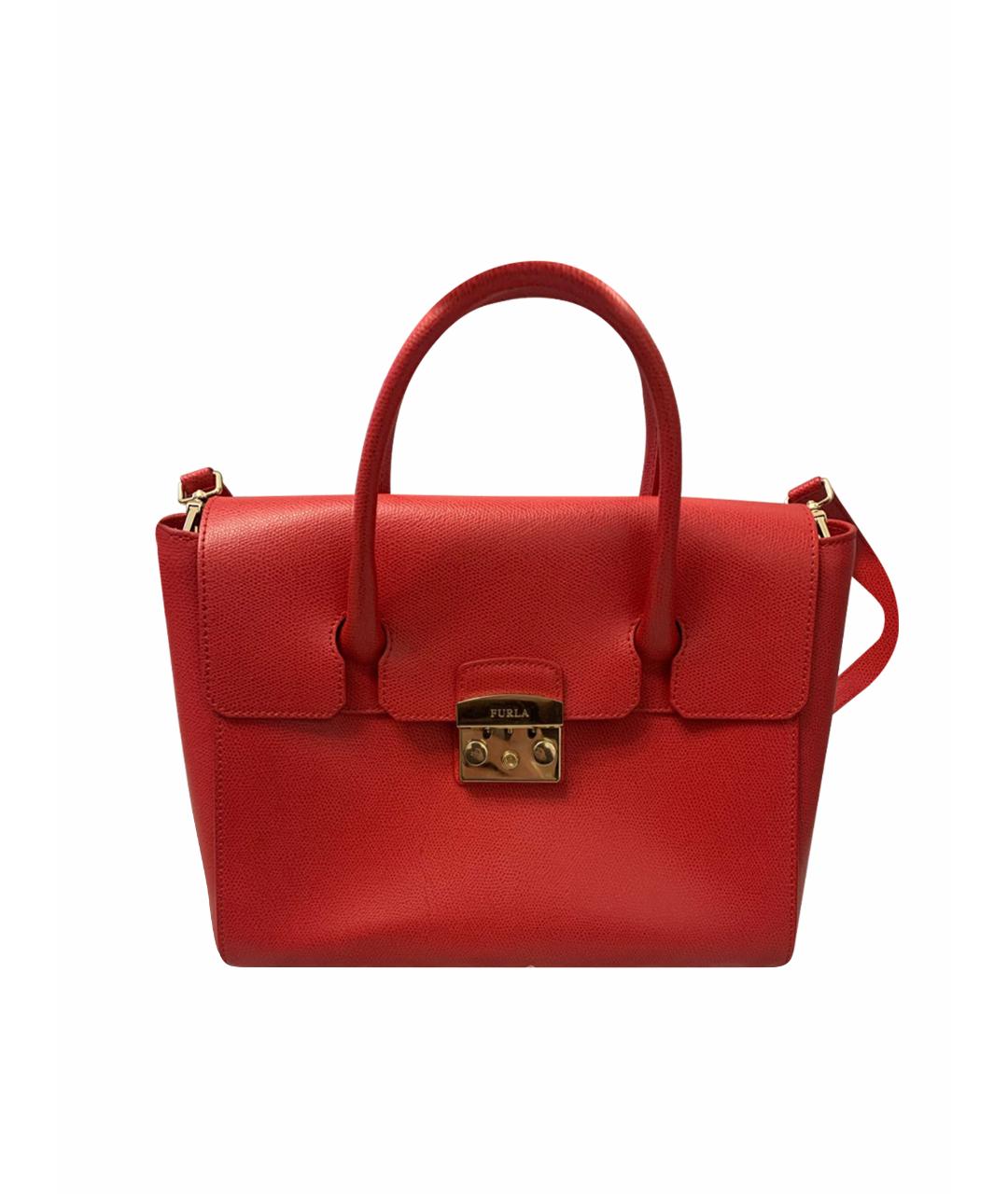 FURLA Красная кожаная сумка тоут, фото 1