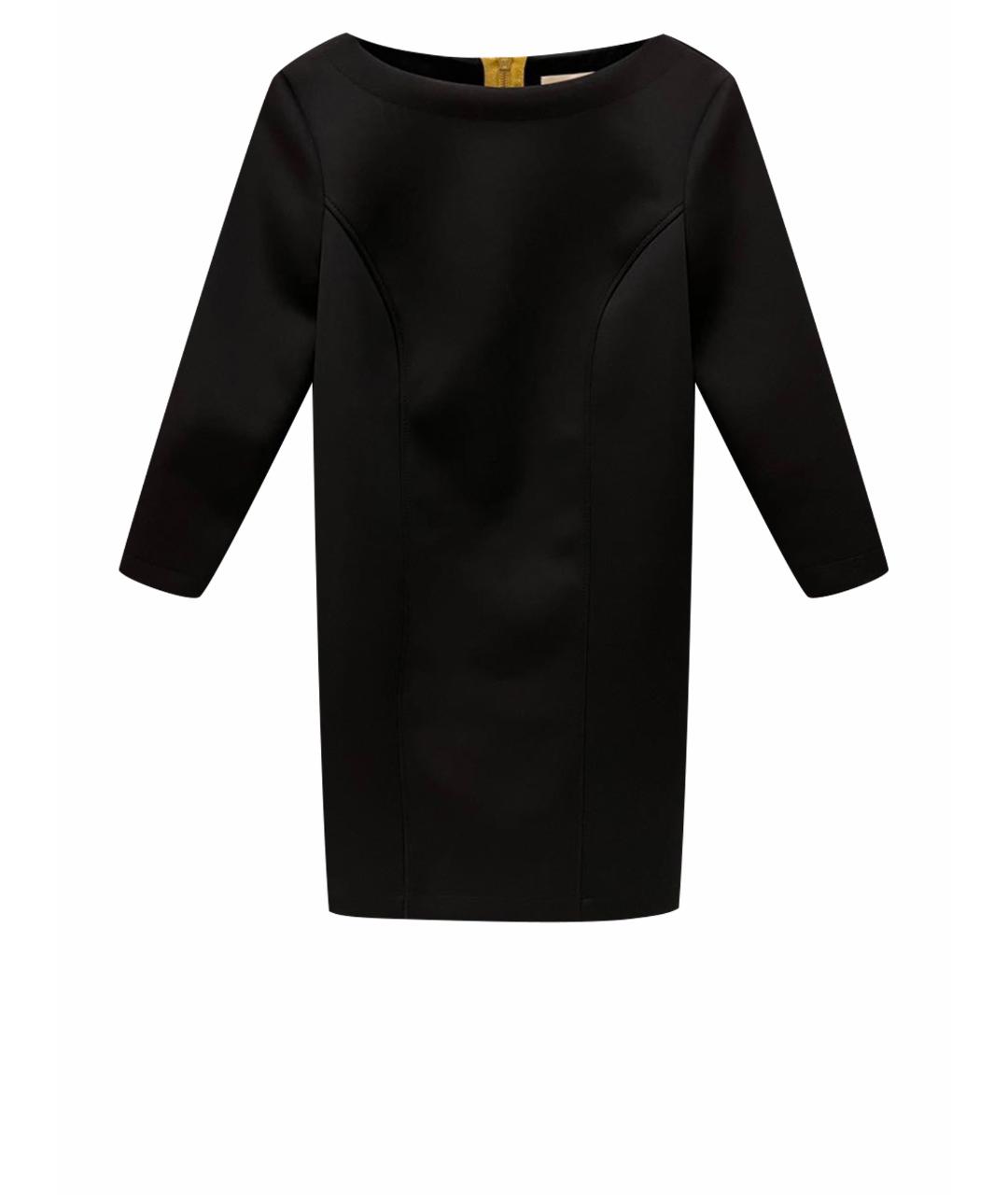 A LA RUSSE Черное хлопко-эластановое коктейльное платье, фото 1
