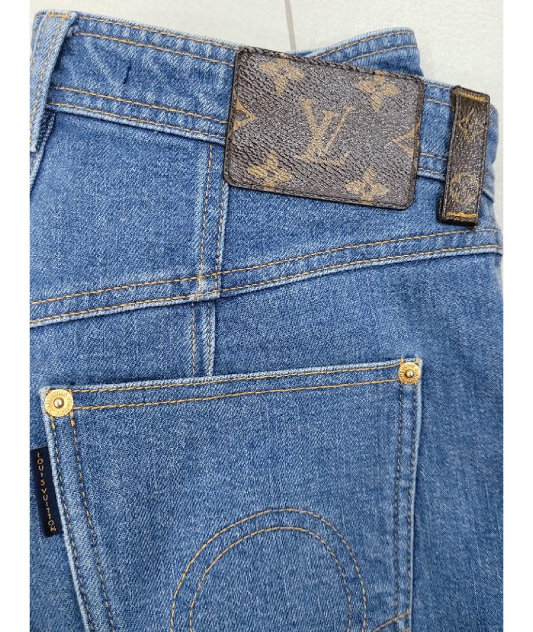 LOUIS VUITTON Синие хлопко-эластановые джинсы слим, фото 4