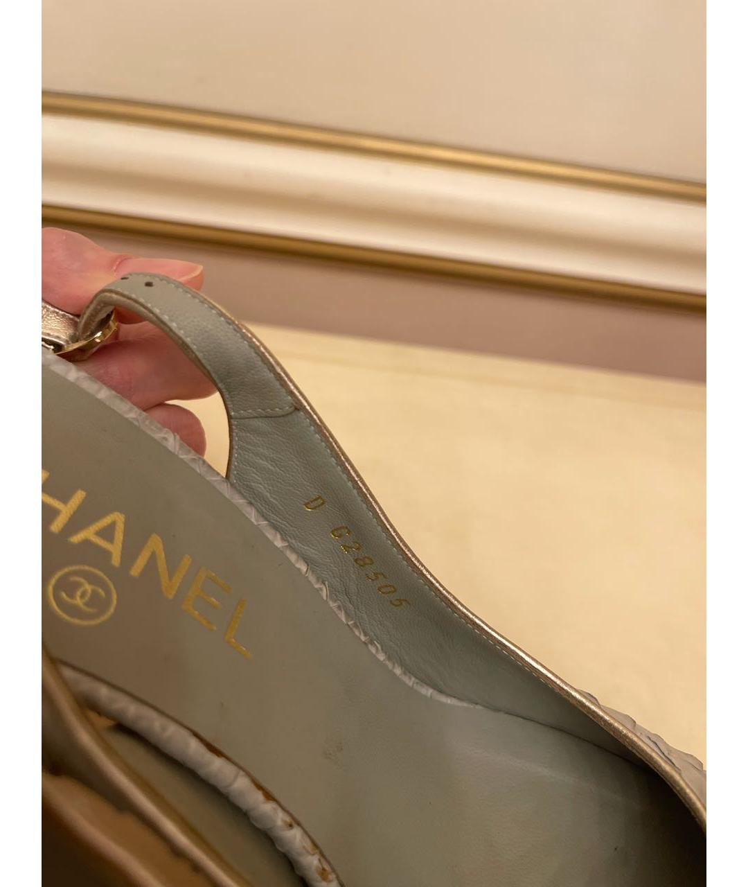 CHANEL PRE-OWNED Серые туфли из экзотической кожи, фото 4