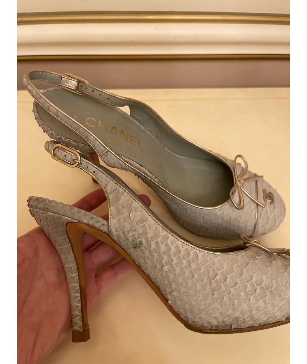 CHANEL PRE-OWNED Серые туфли из экзотической кожи, фото 6