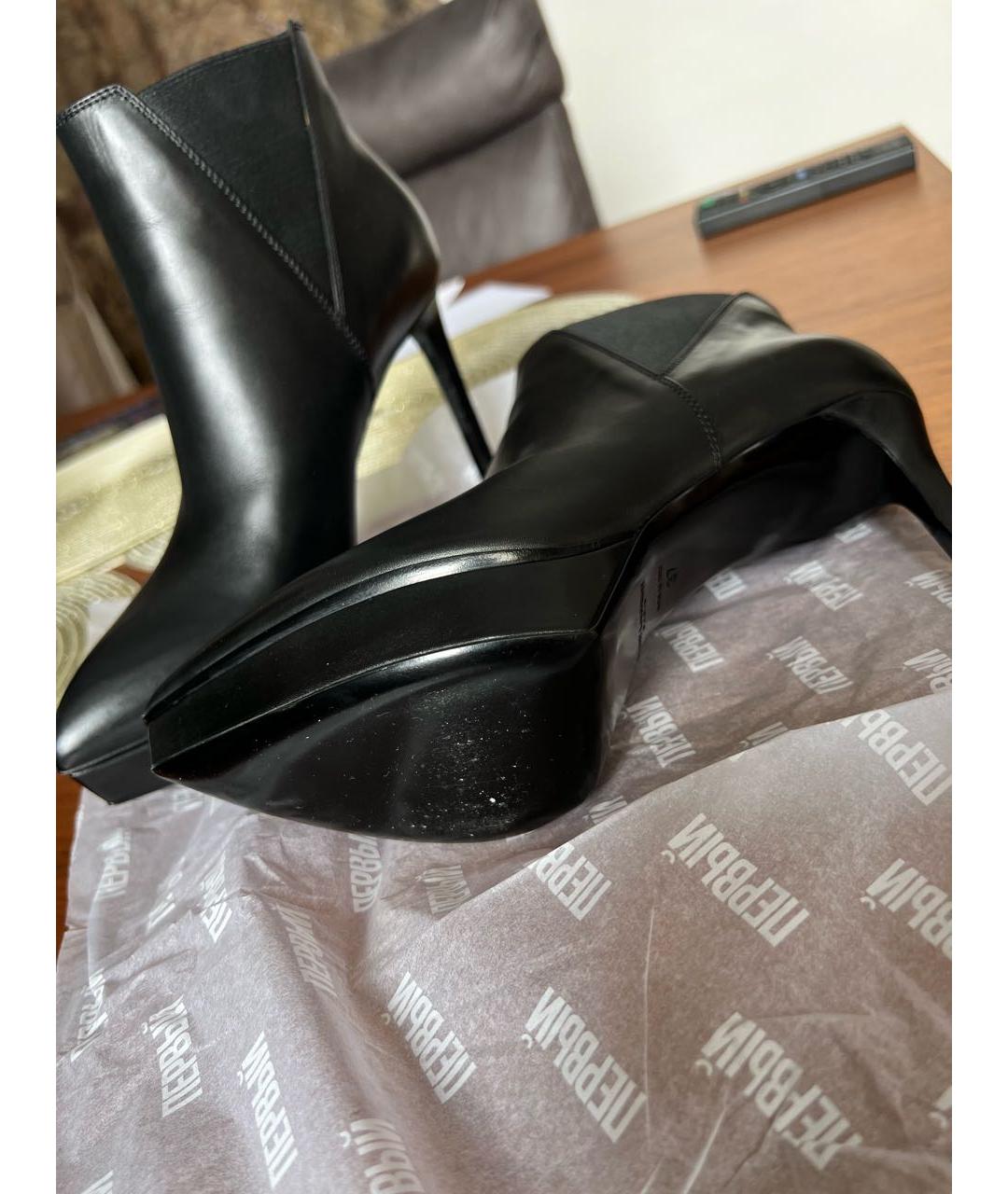 SAINT LAURENT Черные кожаные ботильоны, фото 2