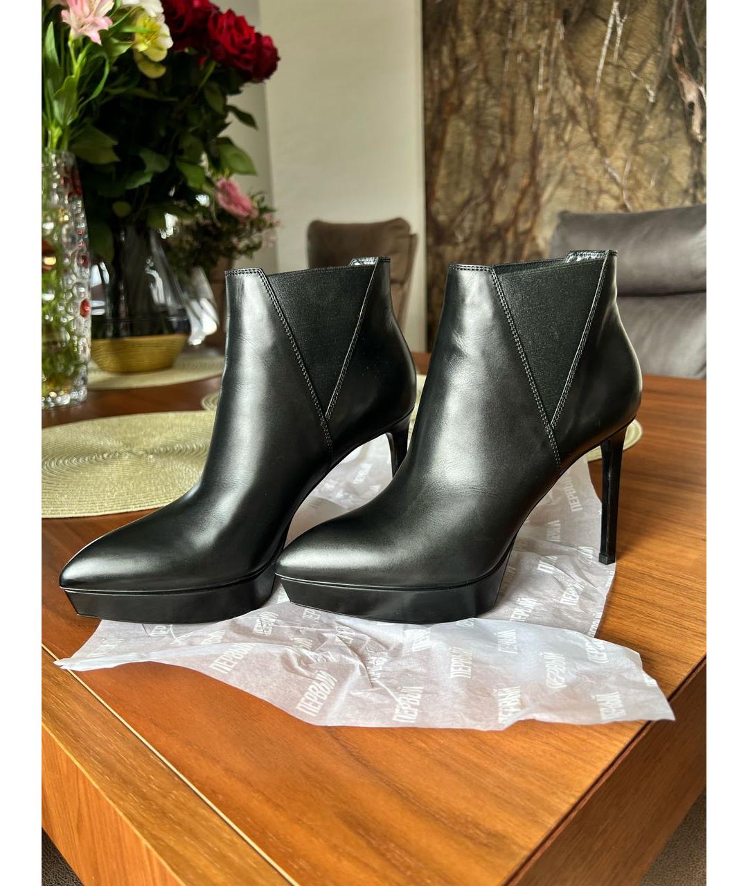 SAINT LAURENT Черные кожаные ботильоны, фото 4