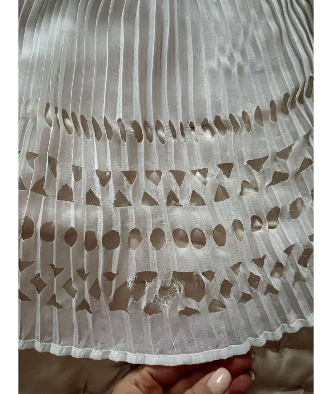 BLUMARINE Белое шелковое коктейльное платье, фото 7
