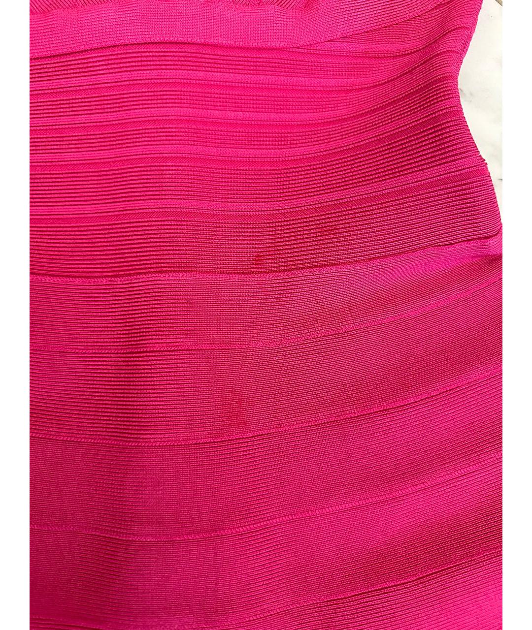 HERVE LEGER Розовое коктейльное платье, фото 5