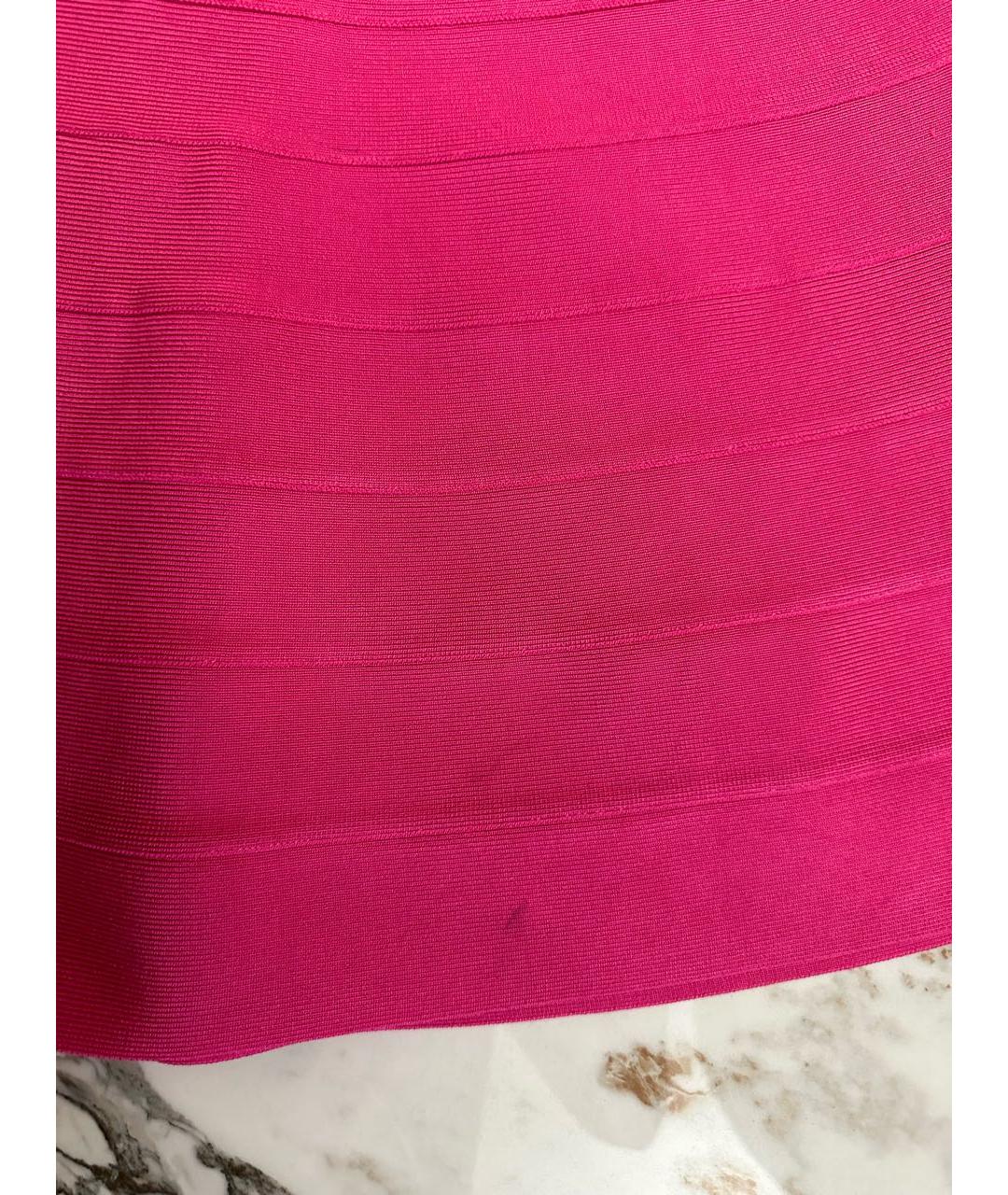 HERVE LEGER Розовое коктейльное платье, фото 4