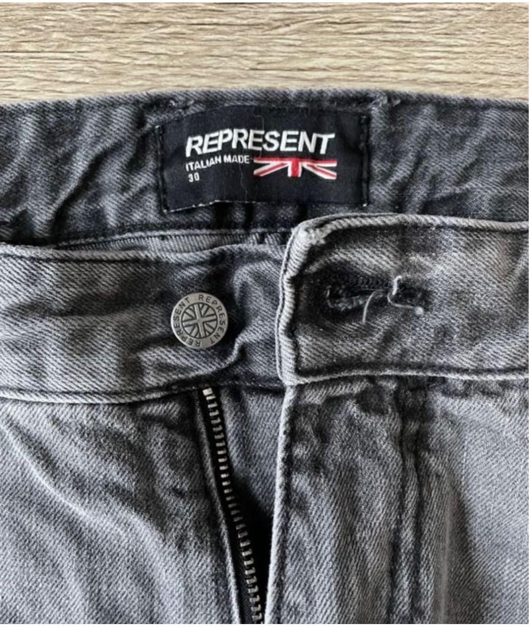 REPRESENT Серые хлопковые джинсы скинни, фото 4