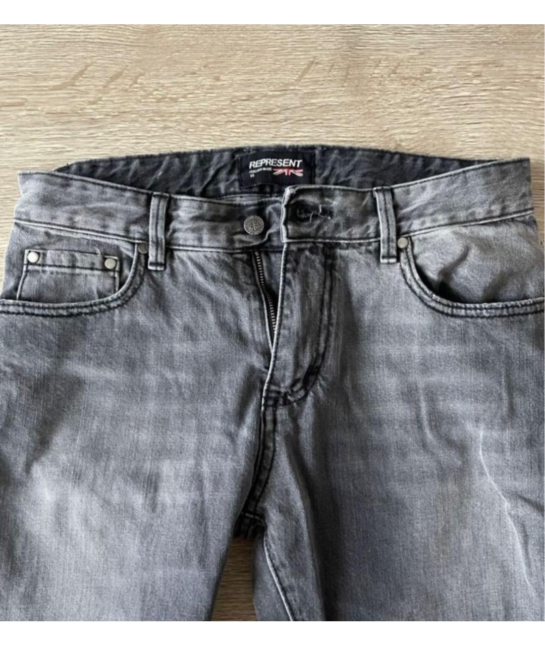 REPRESENT Серые хлопковые джинсы скинни, фото 3
